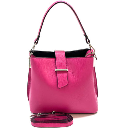 Kristen T leather shoulder bag - Made In Italy