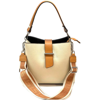Kristen T leather shoulder bag - Made In Italy