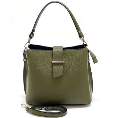 Kristen T leather shoulder bag - Made In Italy