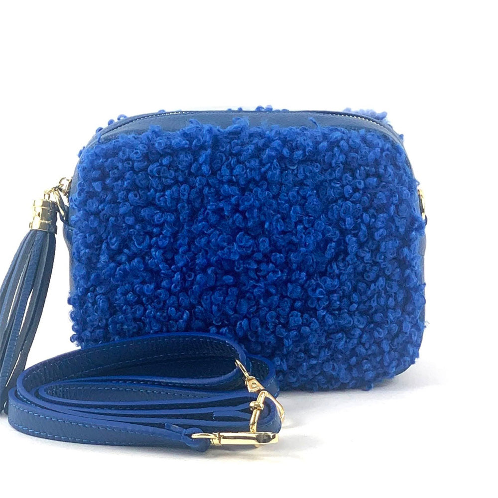 Amara Teddy leather shoulder bag - Made In Italy
