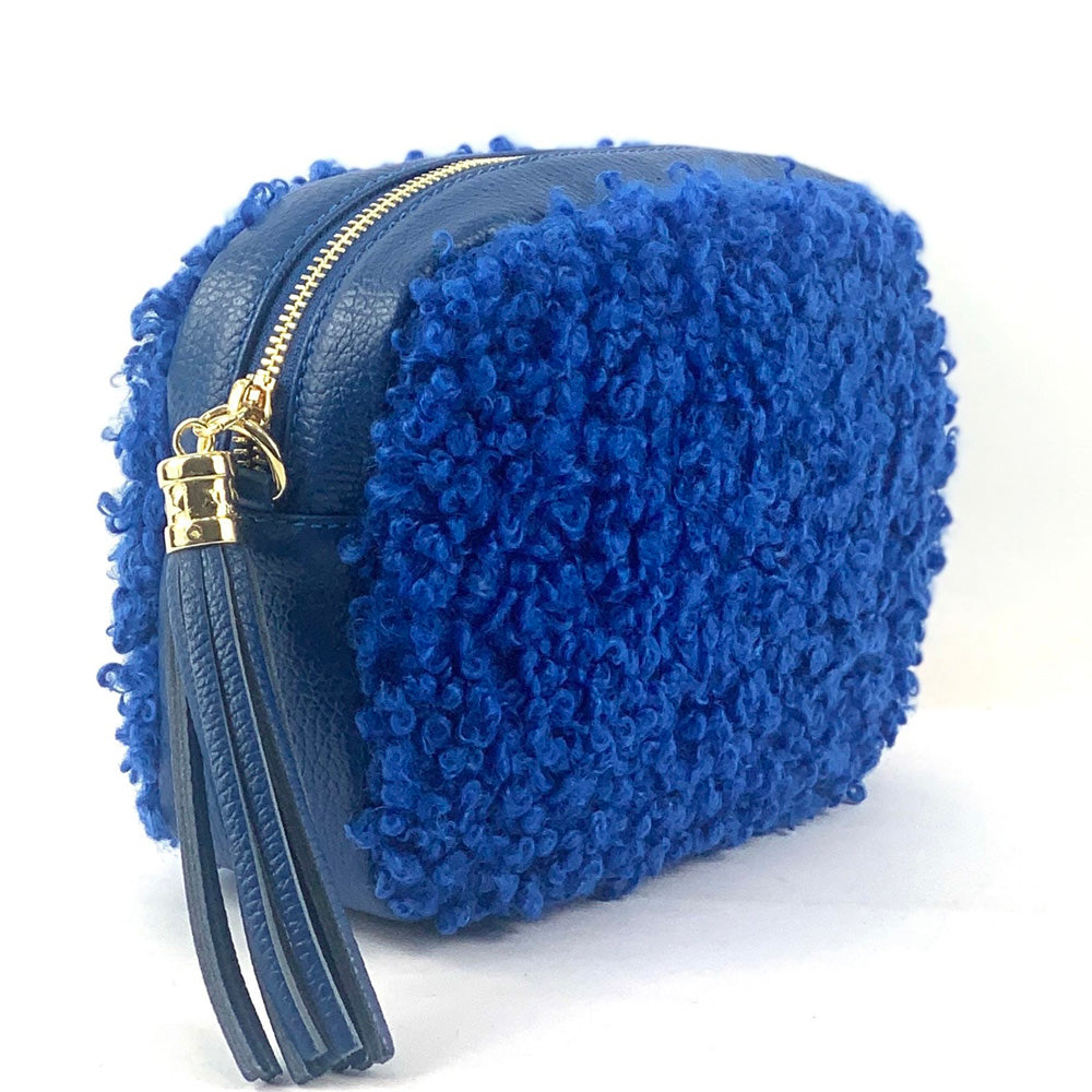 Amara Teddy leather shoulder bag - Made In Italy