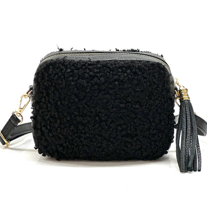 Amara Teddy leather shoulder bag - Made In Italy