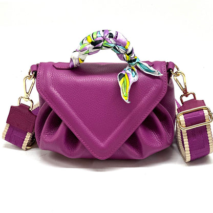 Linda leather handbag - Made In Italy