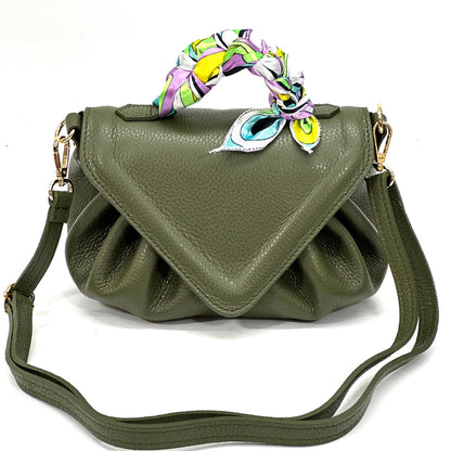 Linda leather handbag - Made In Italy