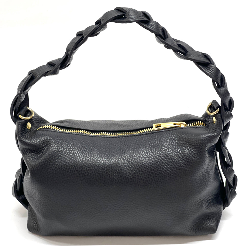 Lily Small Hobo Leather bag - Made In Italy