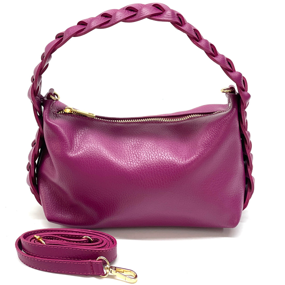 Lily Small Hobo Leather bag - Made In Italy