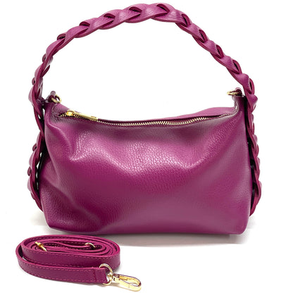 Lily Small Hobo Leather bag - Made In Italy