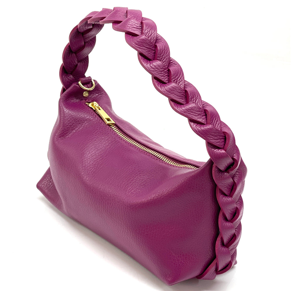 Lily Small Hobo Leather bag - Made In Italy
