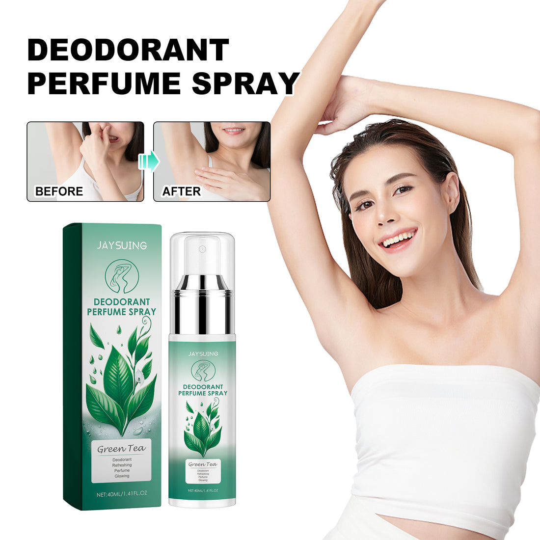 JAYSUING Deodorant Perfume Spray, Armpit Sweat Deodorizing Refreshing Whitening Deodorizing Body Lasting Deodorizing