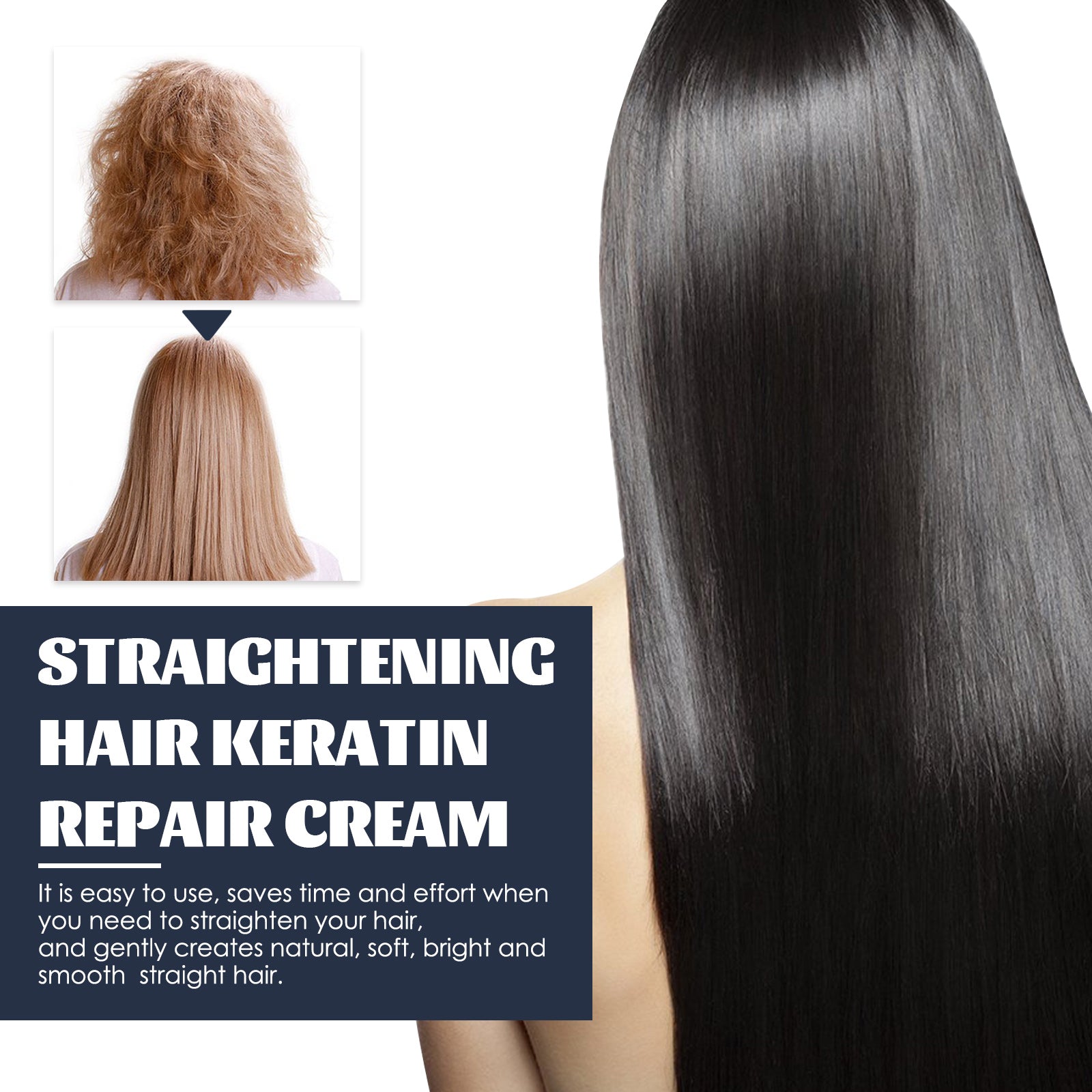 West&amp;Month Straightening Hair Keratin Ratin Repair Cream, Repair Silky Hair Care Moisturizing Hair Mask Treatment Cream