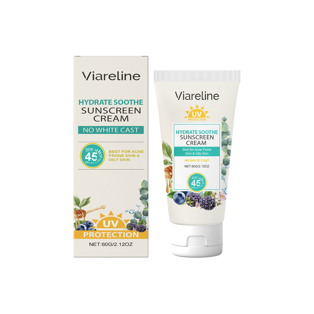 Viareline Oil Control Protective Cream Moisturizes Fresh, Non-Greasy, Hydrating And Isolating Uv Protective Cream