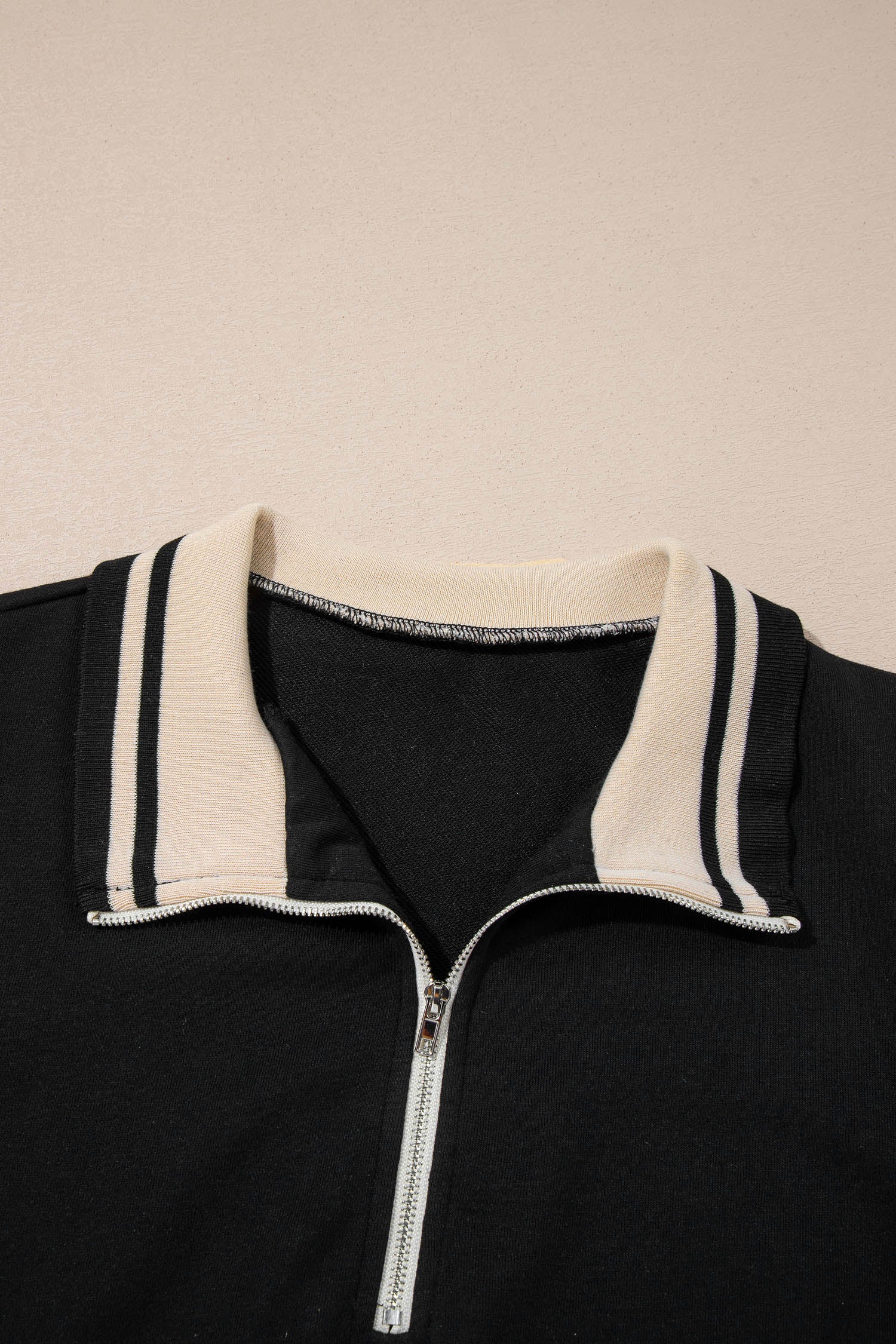 Black Striped Webbing Trim Preppy Polo Tee Dress