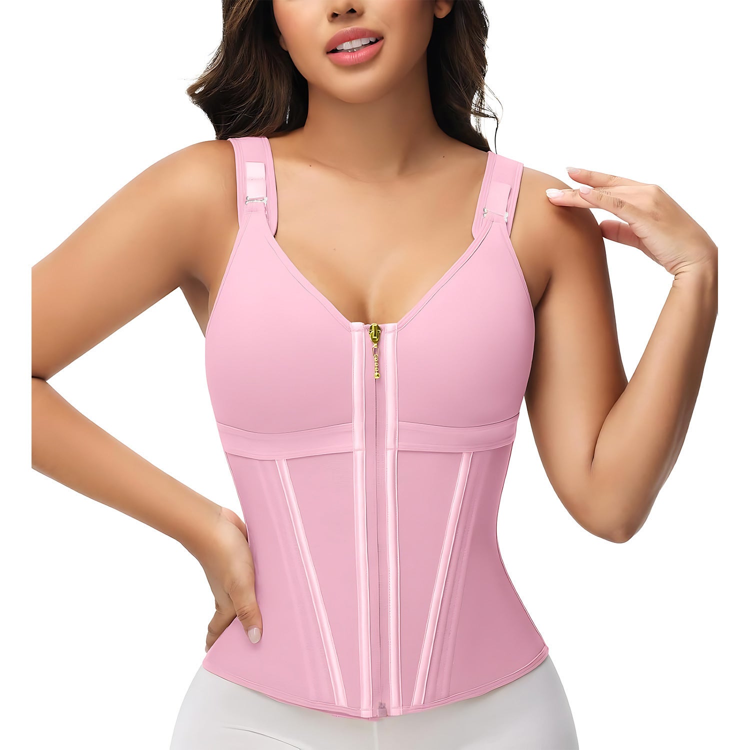Mesh 15-Bone Support Shaping Vest, Slimming Waist Cincher, Body Shaper