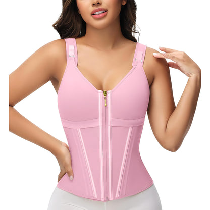 Mesh 15-Bone Support Shaping Vest, Slimming Waist Cincher, Body Shaper
