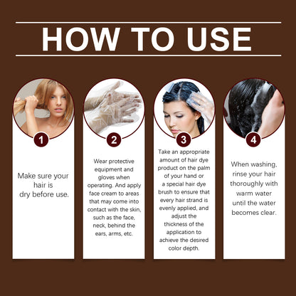 Hoegoa Black Hair Cream Plant Extract Natural Hair Gentle Color Development Easy Cleaning Fresh And Smooth Hair Agent