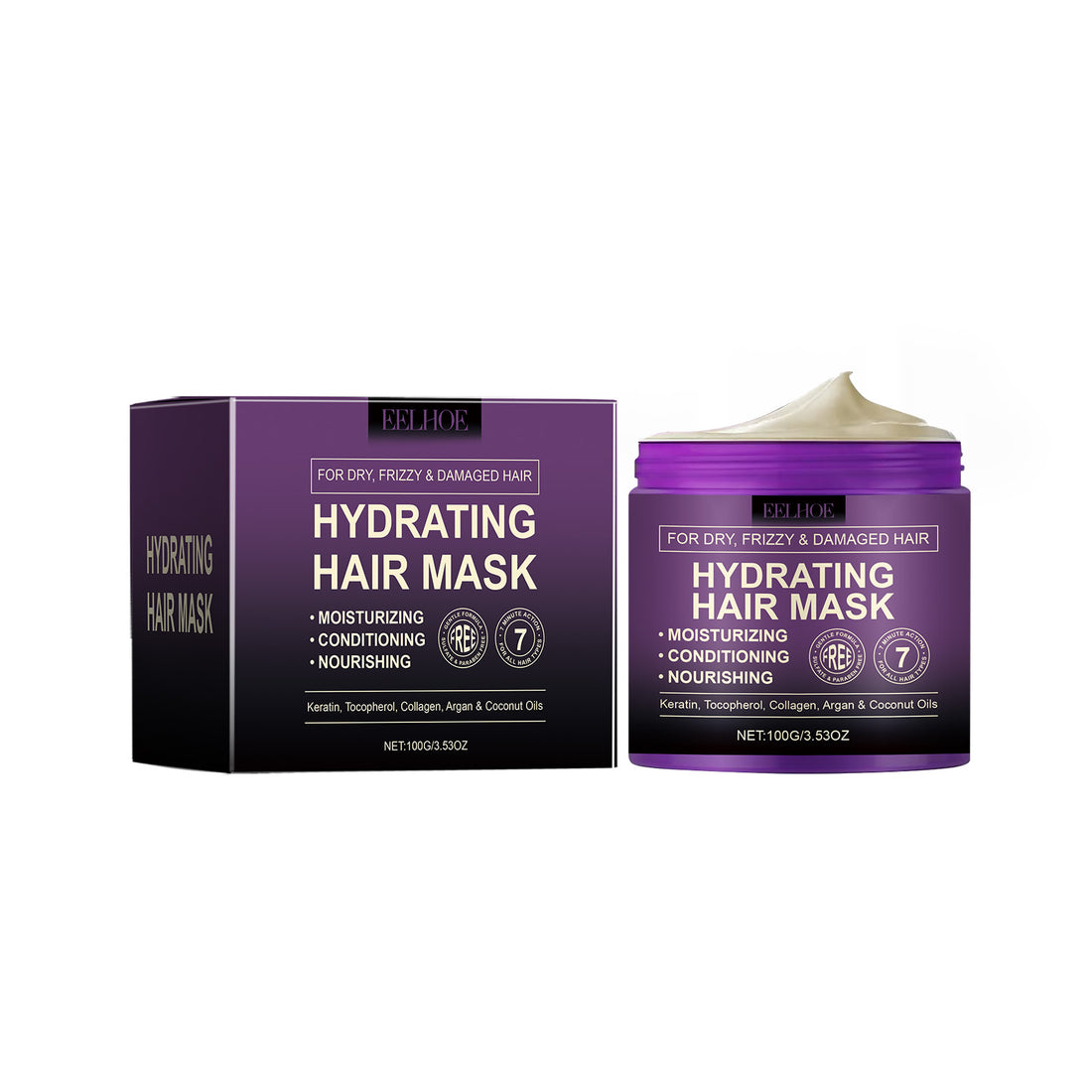 EELHOE Collagen Hair Mask Nourishing Moisturizing Repair Hydrating Hair Soft, Fluffy And Moisturizing Essence Hair Mask