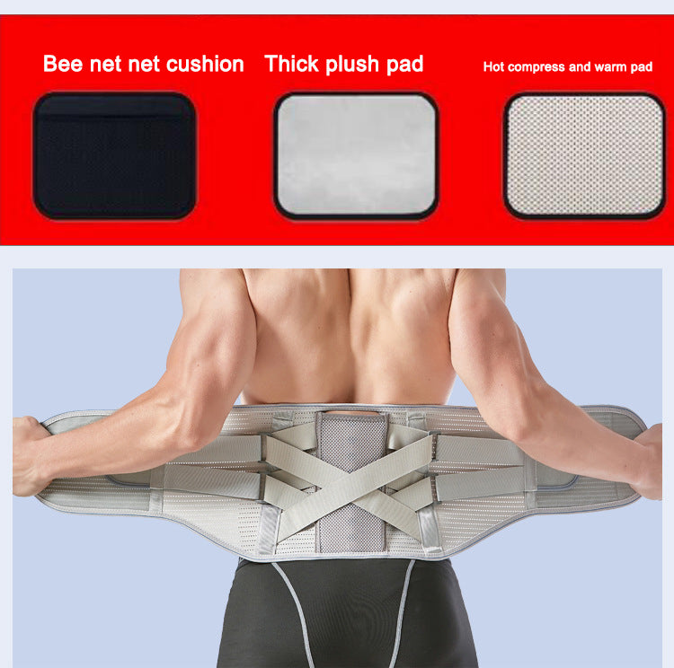 Removable steel plate support for waist protection, breathable and widened waist protection