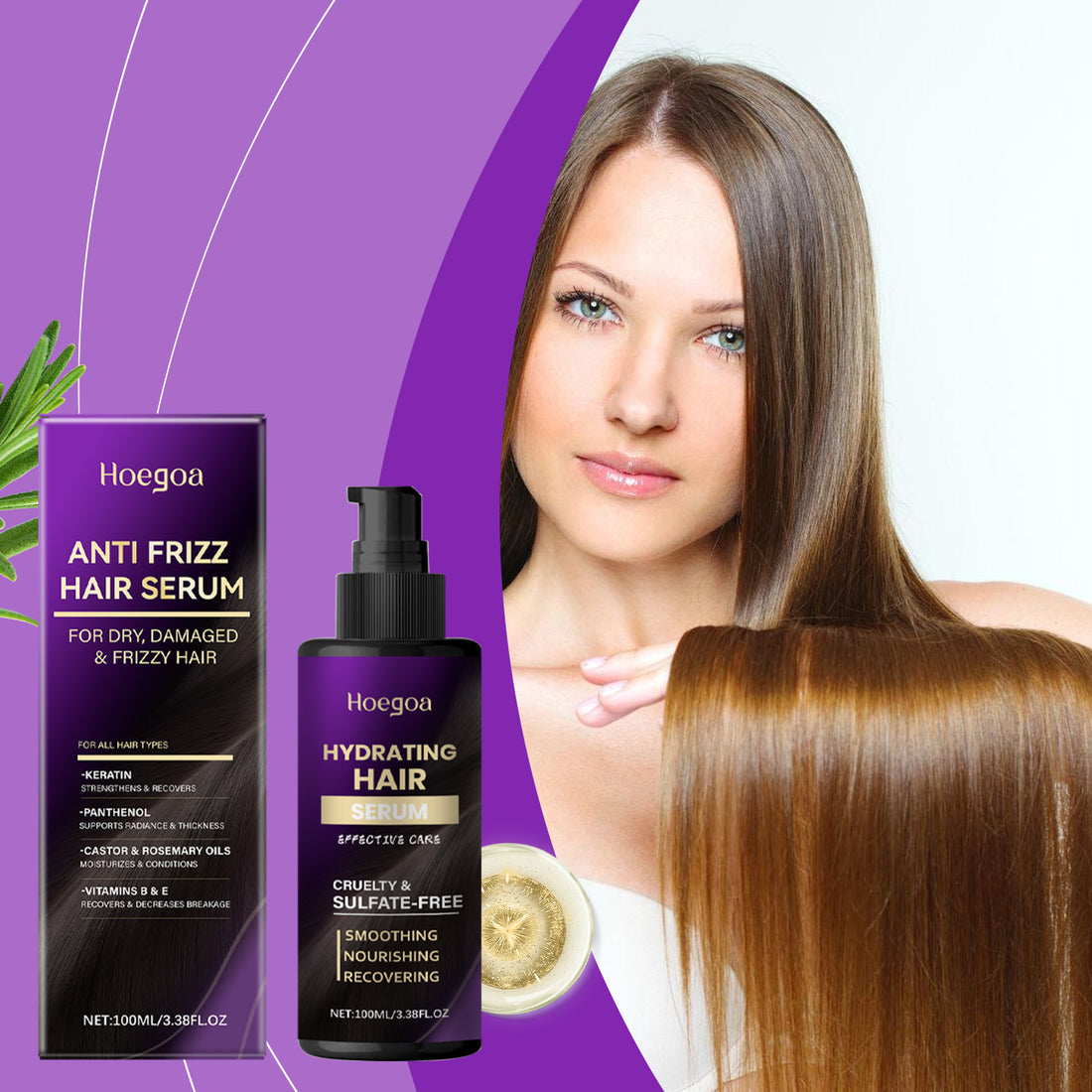 Hoegoa Moisturizing Leave-In Conditioner, Improves Dry And Frizzy Hair, Nourishes And Moisturizes Soft, Smooth And Shiny Hair