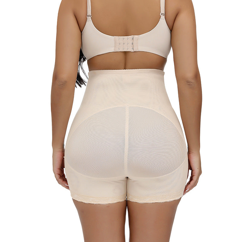 High waisted cinched leggings with buttons shapewear pants with lace lifting hips slim and breathable women&
