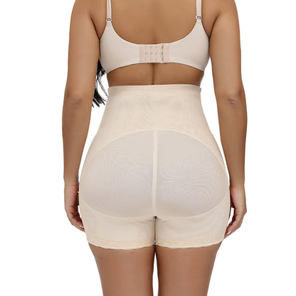 High waisted cinched leggings with buttons shapewear pants with lace lifting hips slim and breathable women&