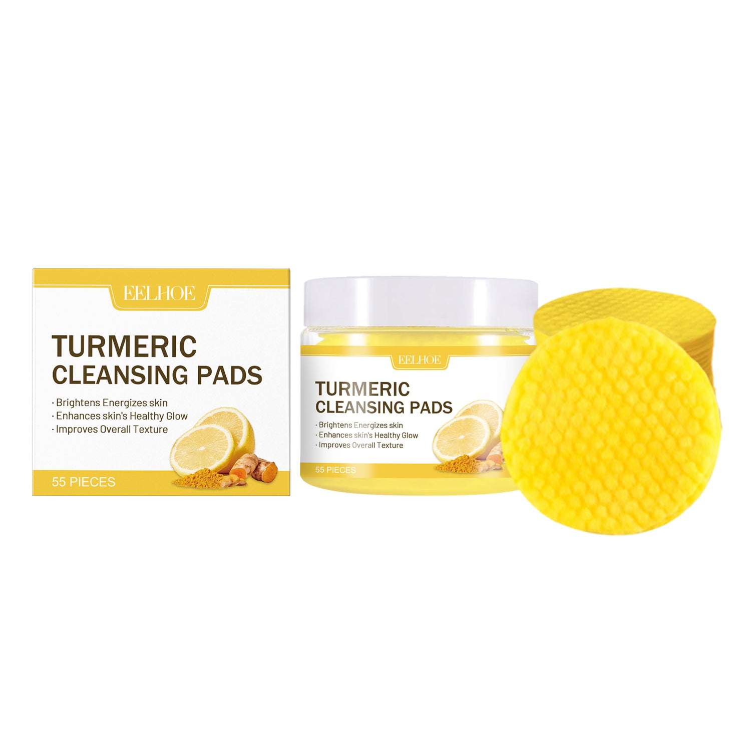 EELHOE Ginger And Lemon Makeup Remover Cleansing Pad, Facial Makeup Gentle Clean Makeup, Care For Skin Without Tight
