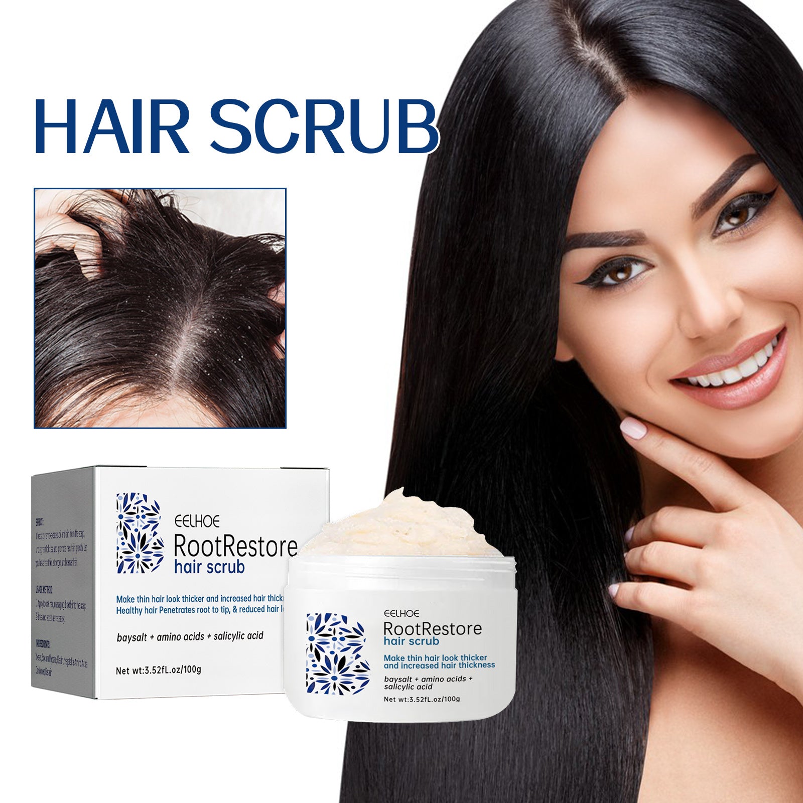 EELHOE Hair Scrub Cleans Scalp Dandruff, Soothes Itchiness, Moisturizes Dense, Firming, And Prevents Hair Loss