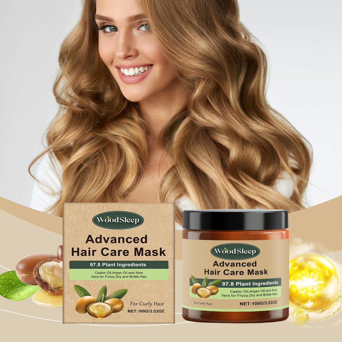 WoodSleep Moisturizing Treatment Hair Mask Nourishes And Improves Hair Frizz, Brightening Hair And Exuding Fragrance Hair Mask