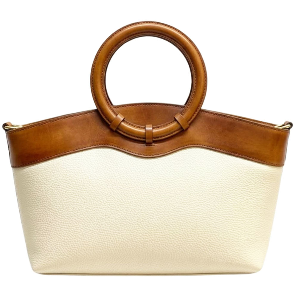 Marcella Cow Leather Top Handle Bag - Made In Italy