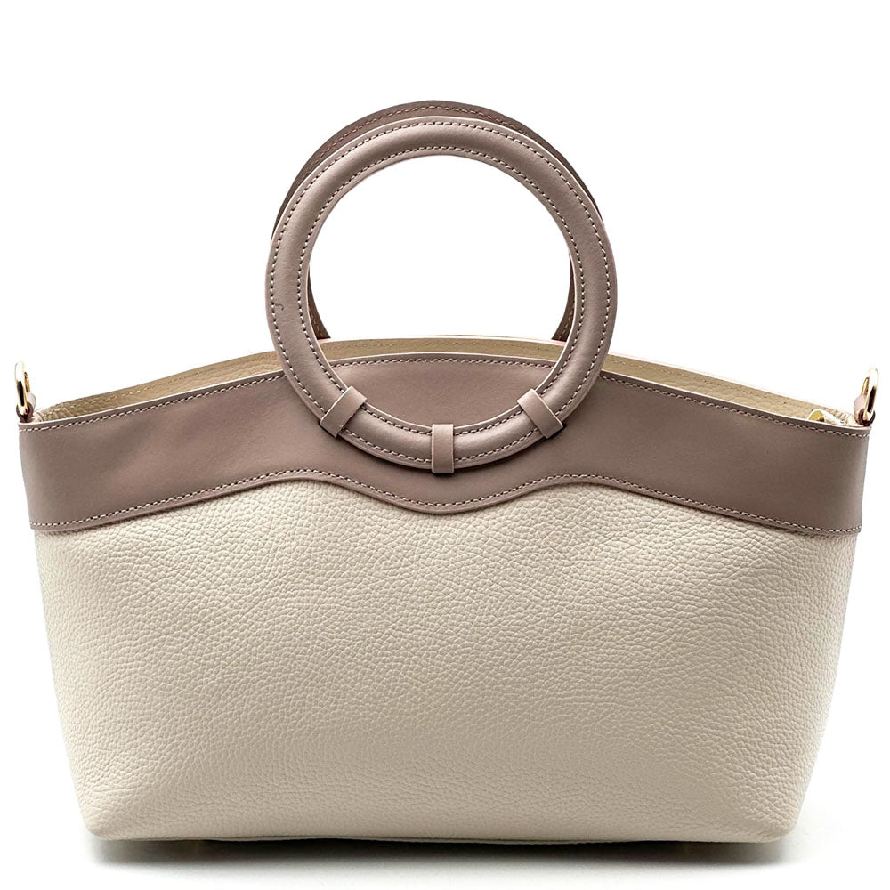 Marcella Cow Leather Top Handle Bag - Made In Italy