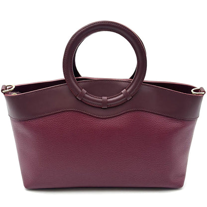 Marcella Cow Leather Top Handle Bag - Made In Italy