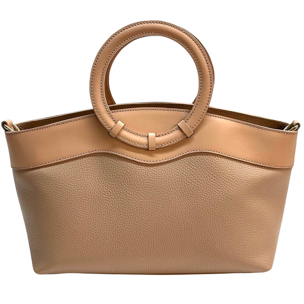 Marcella Cow Leather Top Handle Bag - Made In Italy