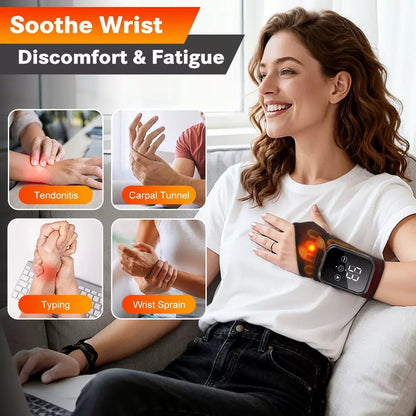 Hand Massager Wrist Support Heat EMS Pulse Device
