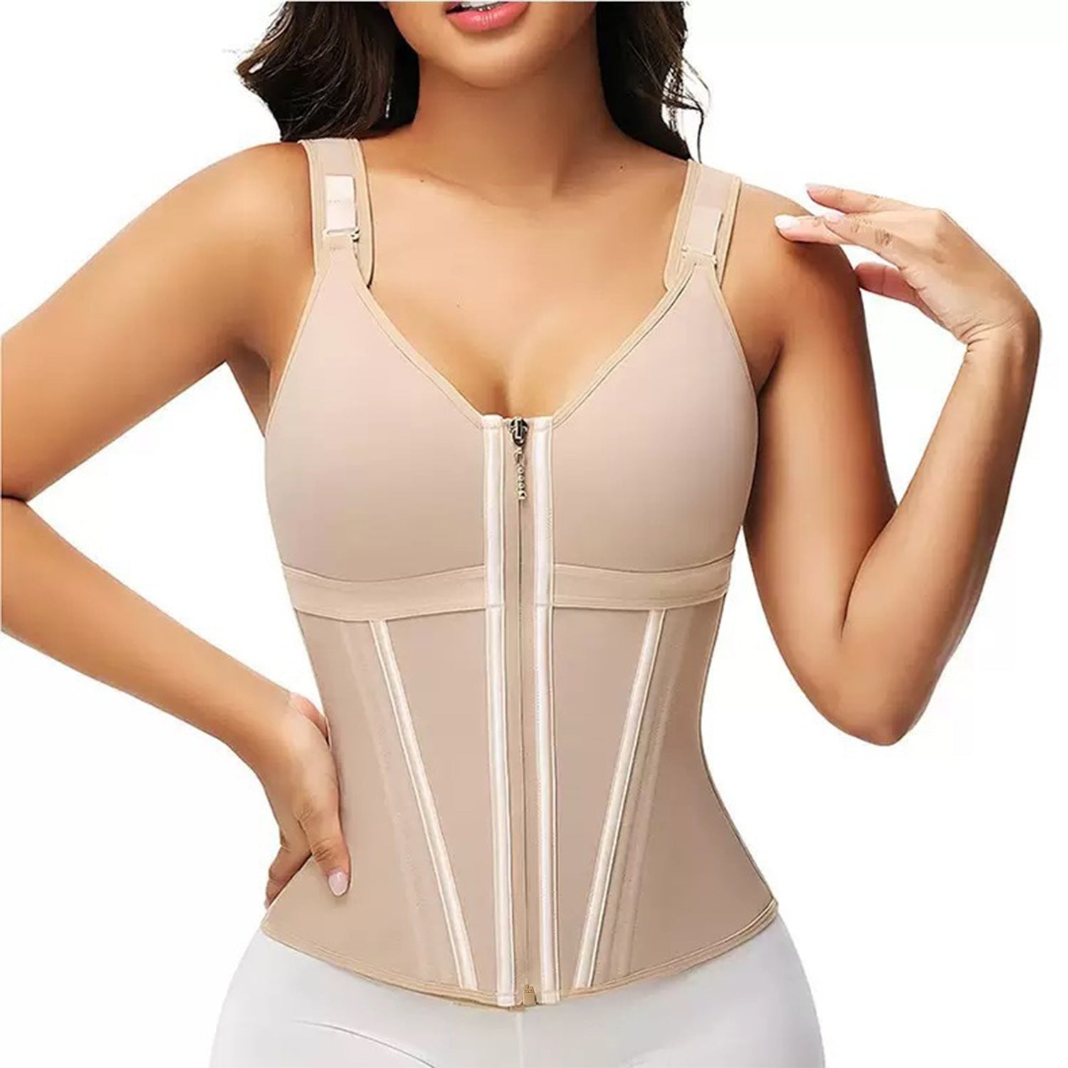 Mesh 15-Bone Support Shaping Vest, Slimming Waist Cincher, Body Shaper