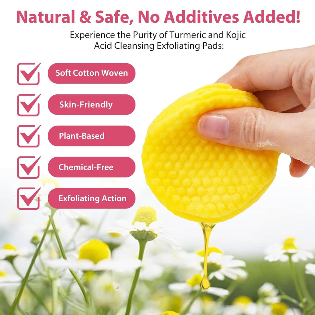 Kojic Acid Pads Gentle Exfoliating Cleansing Pad 40 Pieces