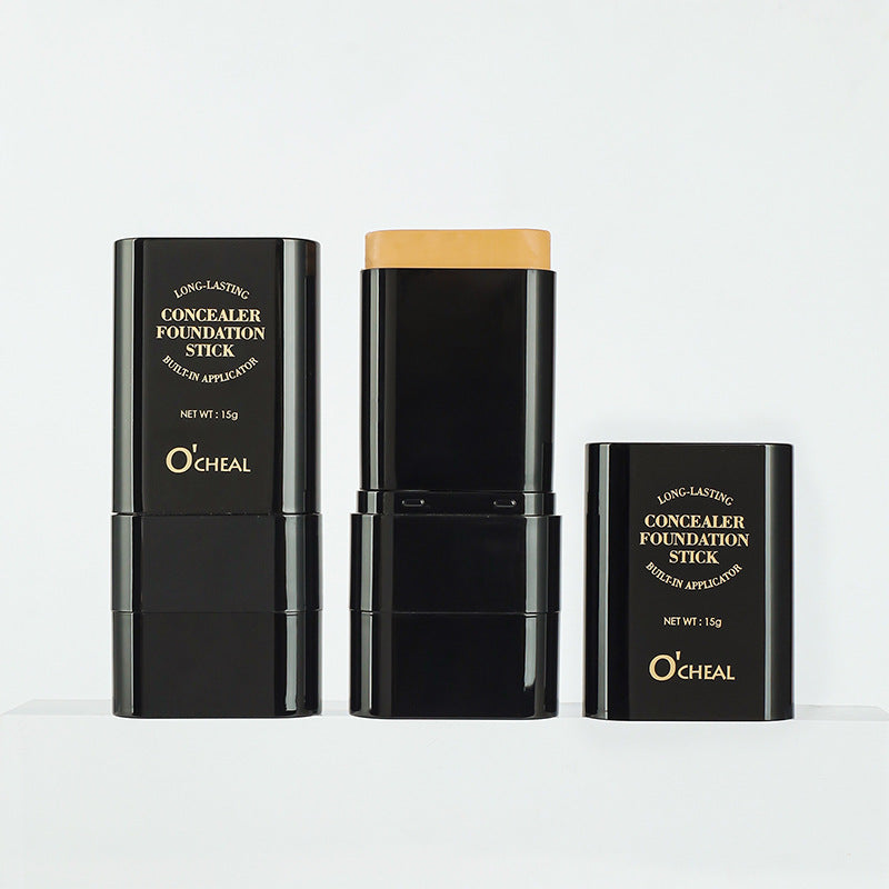 Oqianya Cream Foundation Concealer Long-Lasting Solid Foundation  Dual-Purpose Powder Puff Brush