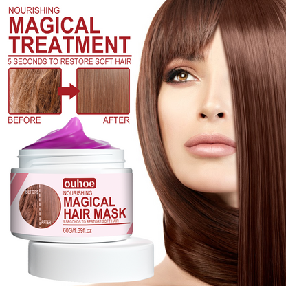 OUHOE Keratin Repair Hair Mask, Free Steam Repair Silk Smooth Hot Dyeing Moisturizing Care Hair Mask