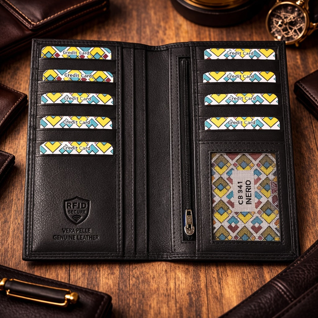 Bernardo V Italian Cow Leather Wallet - Made In Italy