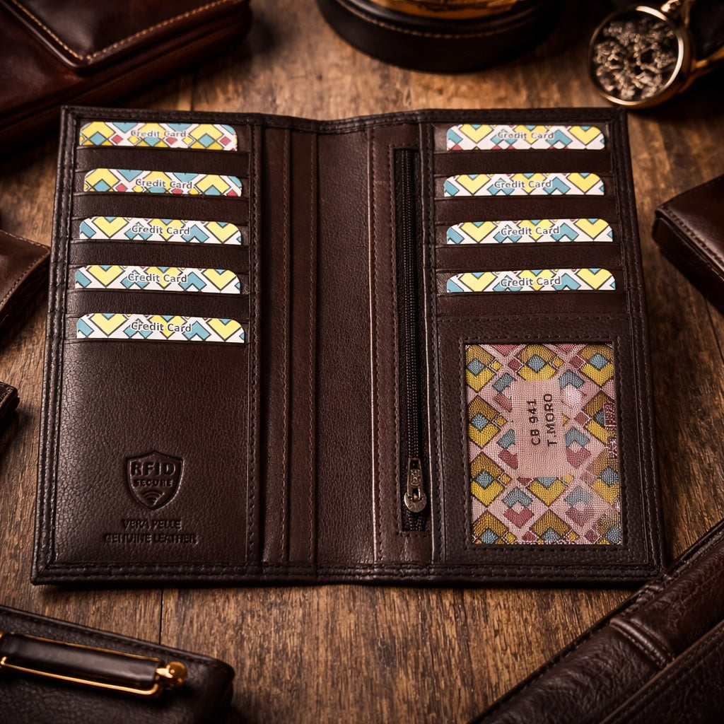 Bernardo V Italian Cow Leather Wallet - Made In Italy