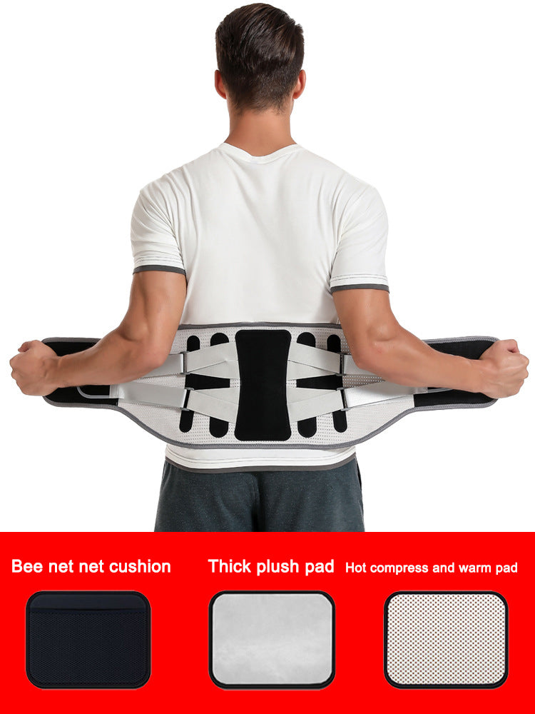 Widening waist belt and detachable steel plate lumbar support