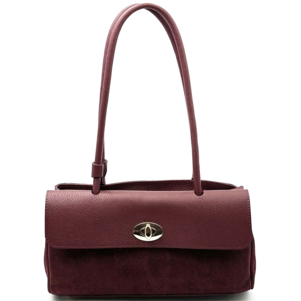 Vivienne East-West Leather Shoulder Bag - Made In Italy
