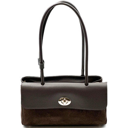Vivienne East-West Leather Shoulder Bag - Made In Italy
