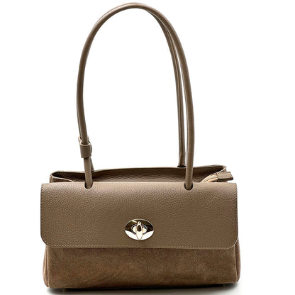 Vivienne East-West Leather Shoulder Bag - Made In Italy