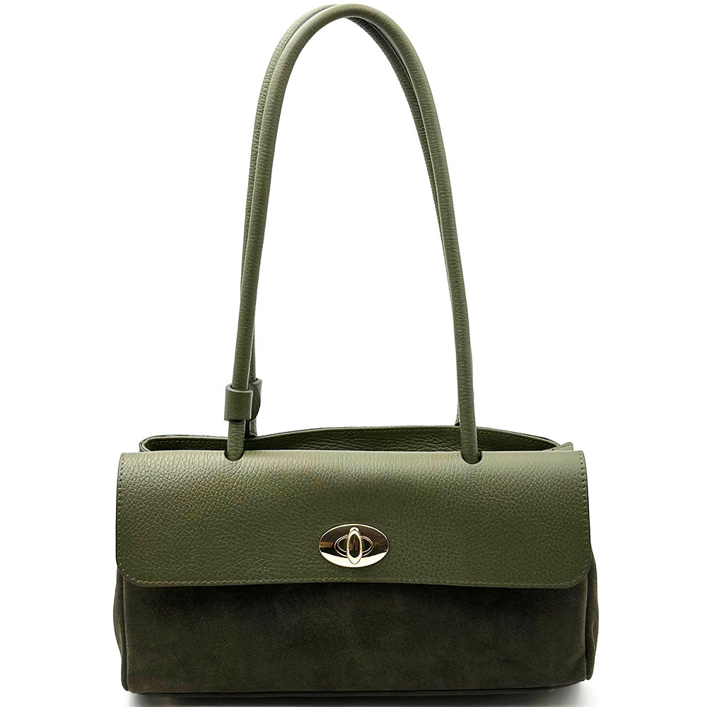 Vivienne East-West Leather Shoulder Bag - Made In Italy