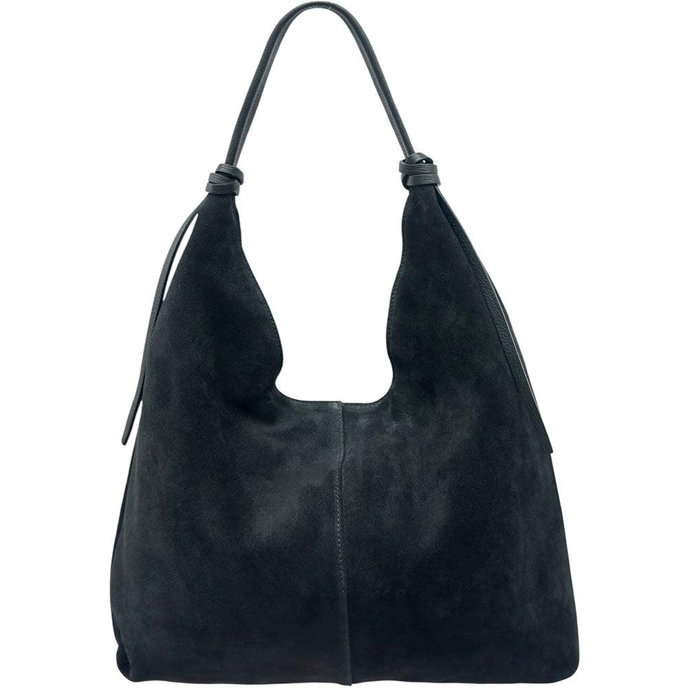 Petra Large Suede Shoulder Bag - Made In Italy
