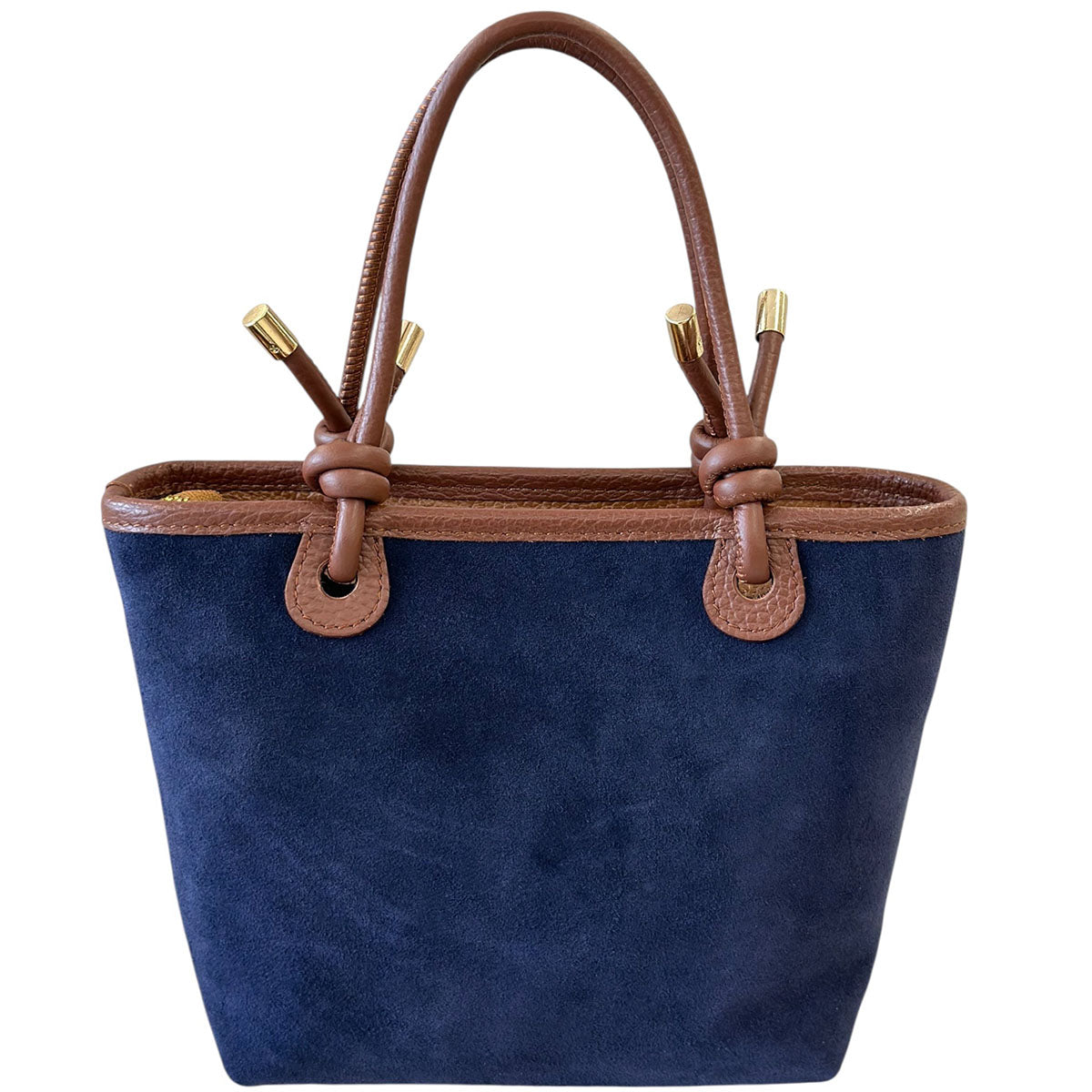 Aurelia Italian Suede Knot Handle Tote Bag - Made In Italy