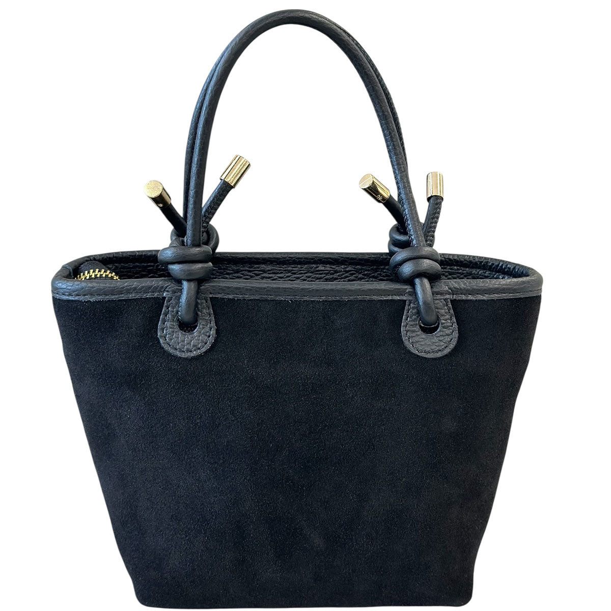 Aurelia Italian Suede Knot Handle Tote Bag - Made In Italy