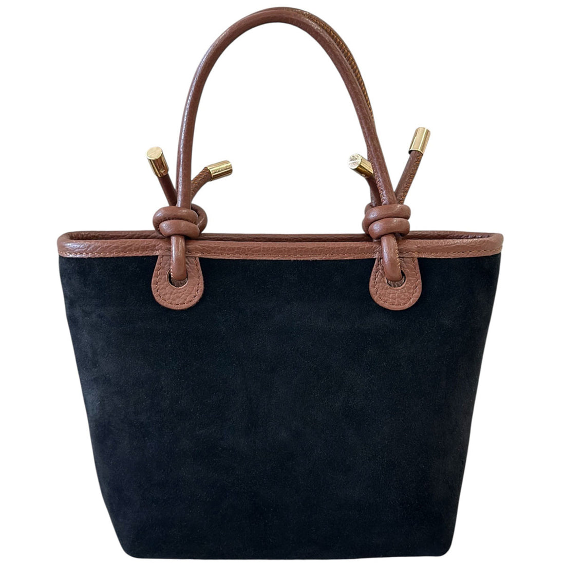 Aurelia Italian Suede Knot Handle Tote Bag - Made In Italy