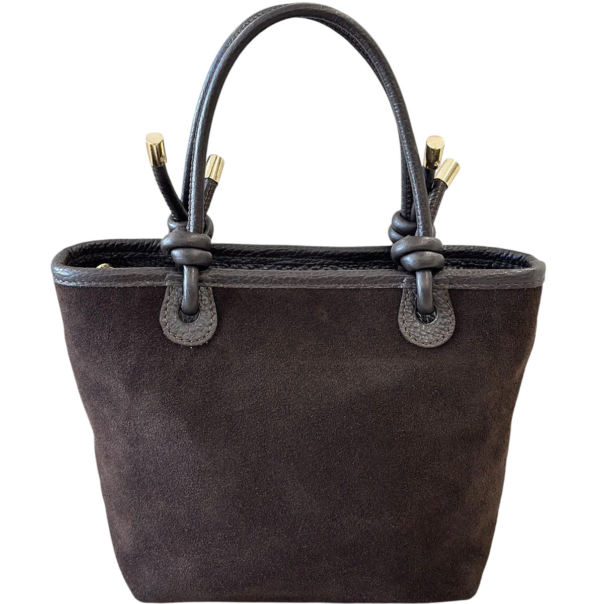 Aurelia Italian Suede Knot Handle Tote Bag - Made In Italy