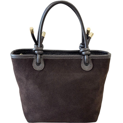 Aurelia Italian Suede Knot Handle Tote Bag - Made In Italy