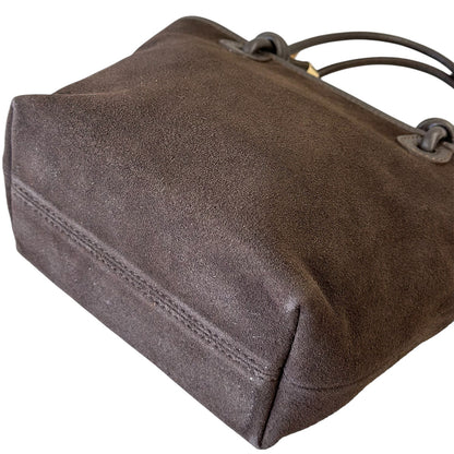 Aurelia Italian Suede Knot Handle Tote Bag - Made In Italy